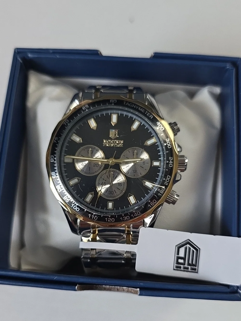 362 Invicta Montres Prestige Mens MPW-0347 44.5mm Stainless Two-Toned Black Face